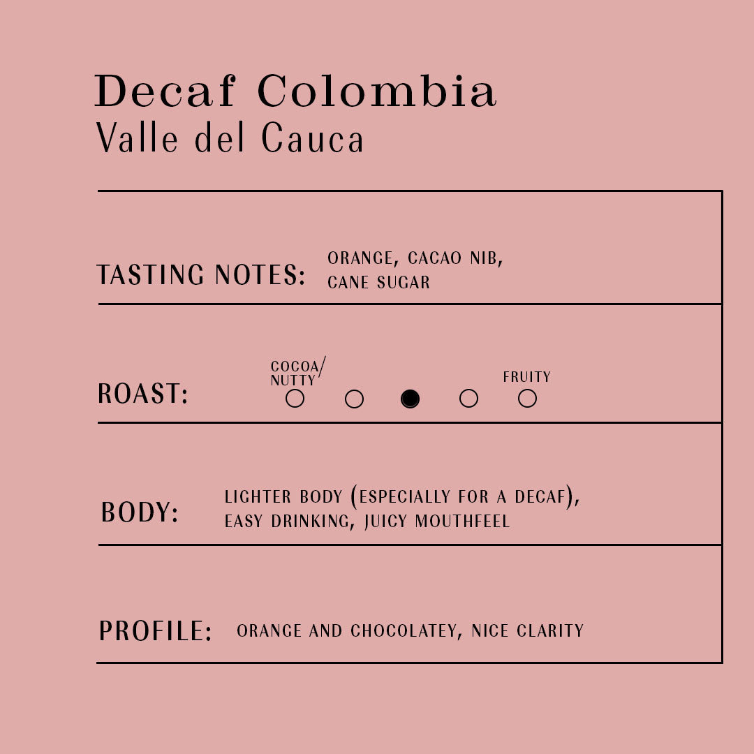 12oz Decaf - Colombia Valle del Cauca